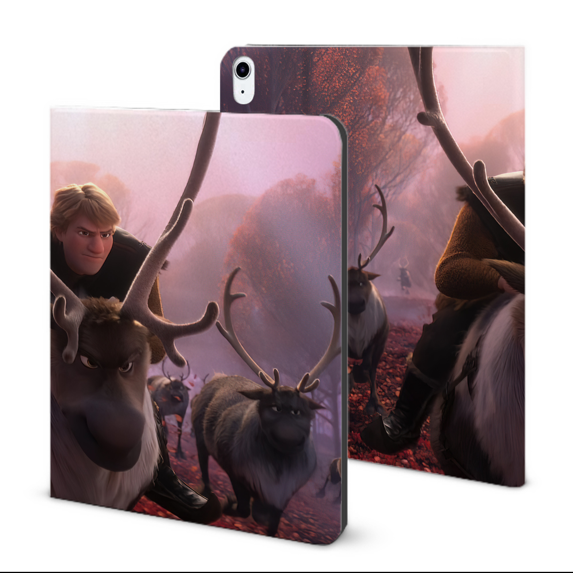 （画像用） アナと雪の女王 アンナ エルサ Frozen Anna Elsa IPad ケース ブック型 PUレザー TPU 耐衝撃 軽量 薄型 ペン収納なし 全面保護 IPad 各モデル対応